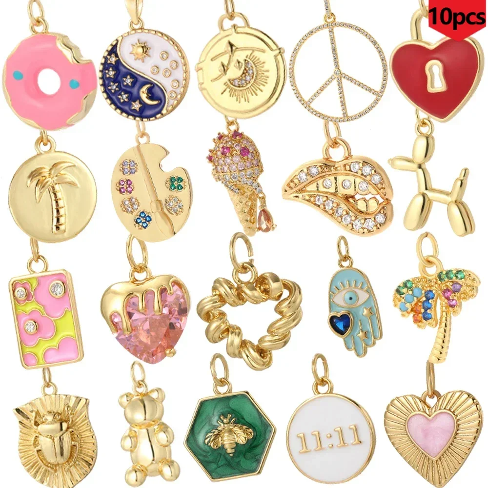 10pcs Lot Wholesale Y2K Cute Heart Star Necklace for Women Golden Collar Diy Pendant Boho Stainless Steel Chain High Quality