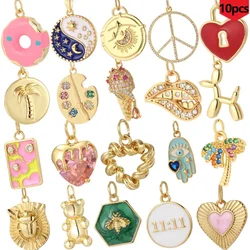 10pcs Lot Wholesale Y2K Cute Heart Star Necklace for Women Golden Collar Diy Pendant Boho Stainless Steel Chain High Quality