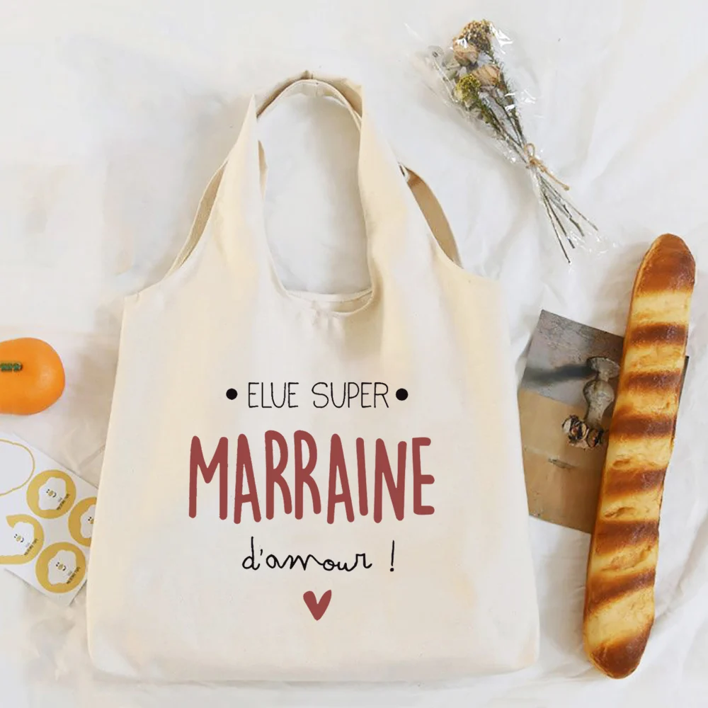 Do You Want To Be My Godmother Print Tote Bag Women Shopping Bags Godmothers Request Bag Canvas Handbag Best Gifts for Marraine