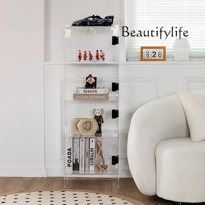 Nordic Style Light Luxury Storage Rack Acrylic Living Room Storage Cabinet Designer Multi-Layer Floor
