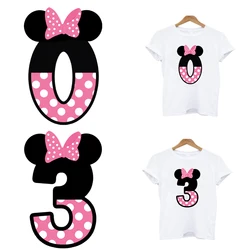 2Pcs/Lot Number Letter Ironing Applications Thermal Transfer Stickers For Children's Clothes Kids Iron On Adhesive Patches DIY
