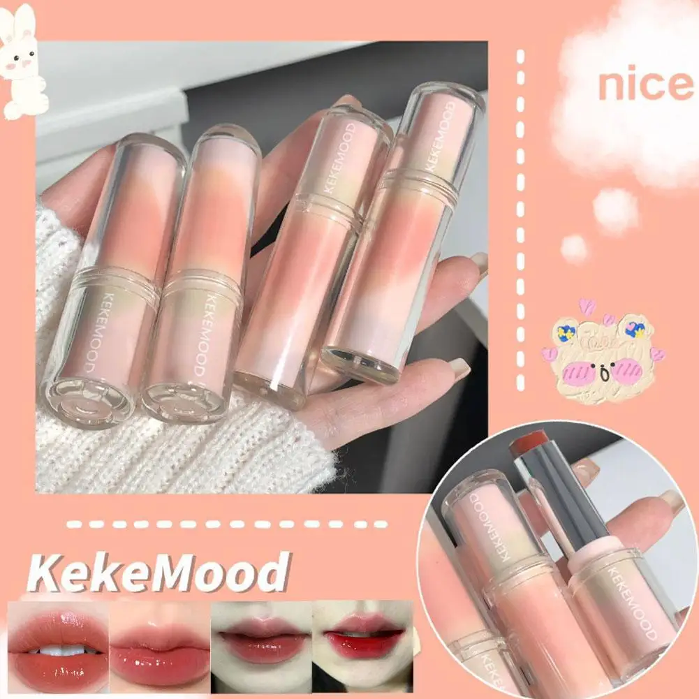 Gelee Lippenstift für Kekemood feuchtigkeit spendenden Spiegel Wasser Licht festen Lip gloss Glas Tee rotbraun Lippen glasur Tönung Make-up Kosmetik