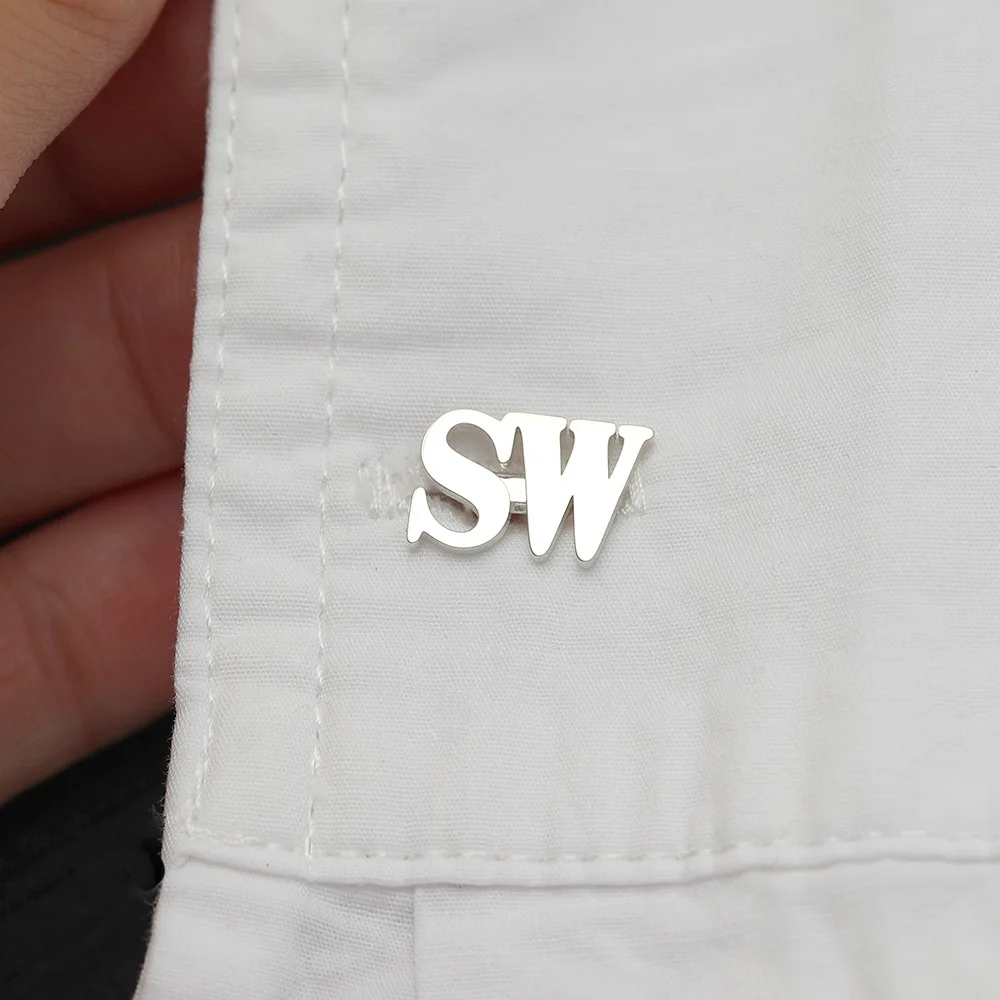 Luxury 925 Sterling Silver Personalize Initial Letter Engagement Cufflinks For Man Custom Wedding Cufflink Gifts Jewelry