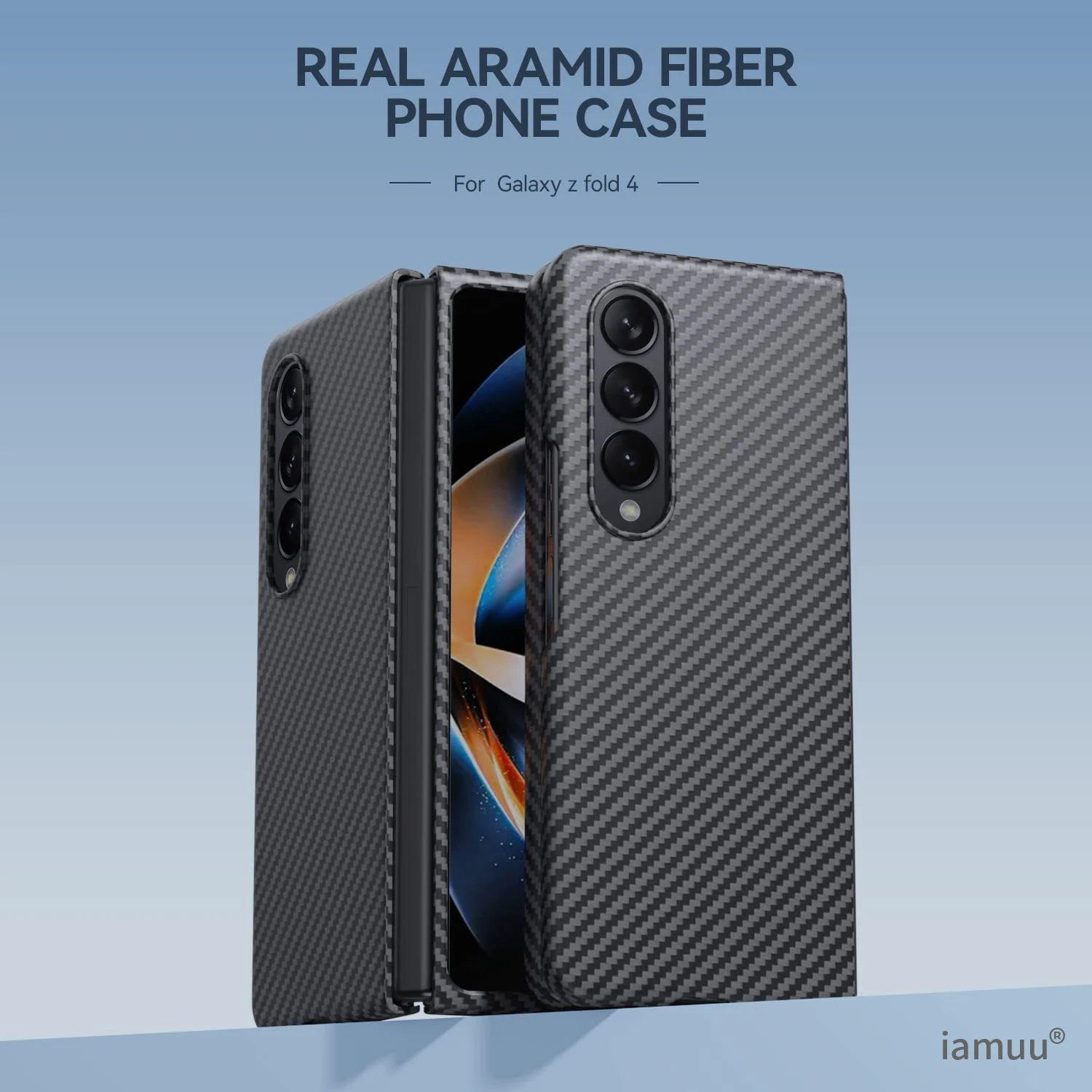 Real Carbon Fiber Case for Samsung Galaxy Z Fold 4 Case, Aramid Fiber Super Light thin Shookproof Z Fold 3 4 Phone Cover