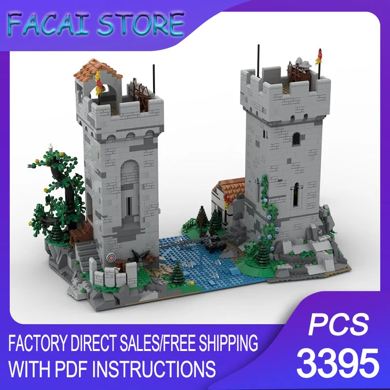 

Medieval Castle Model Moc Building Bricks Modular The Chain Towers Model Technology Blocks Christmas DIY Toy Construction Gifts