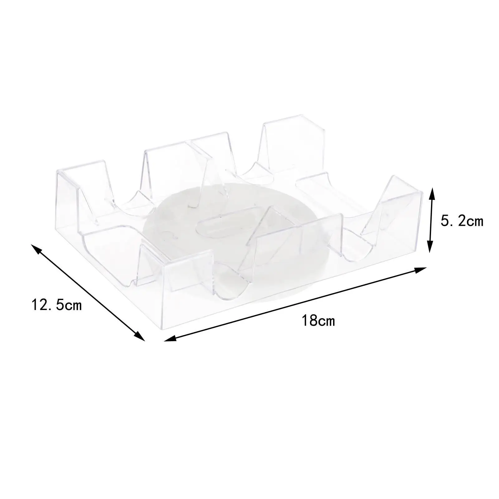 Clear Plastic Revolving Rotating Canasta Playing Card Tray Playing Cards for Party and Game view 3