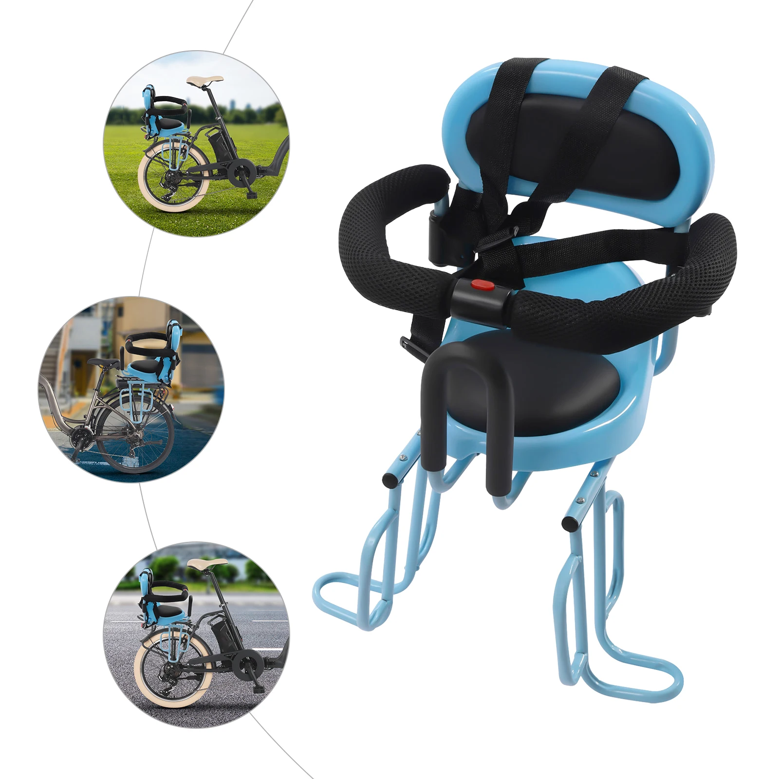 

Rear Child Bike Seat Attachment for Adult Bike with Seat Cushion, Rear Child Bike Seat Suitable for Children
