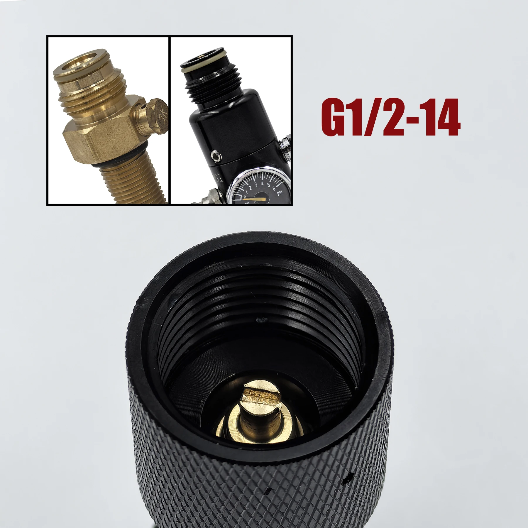Imagem -04 - Recarga Carregamento Agulha Adaptador Rosca Cartucho Descartável Ajuste para Cilindro Garrafas Tanque g1 214 ou Tr21-14 Novo Co2