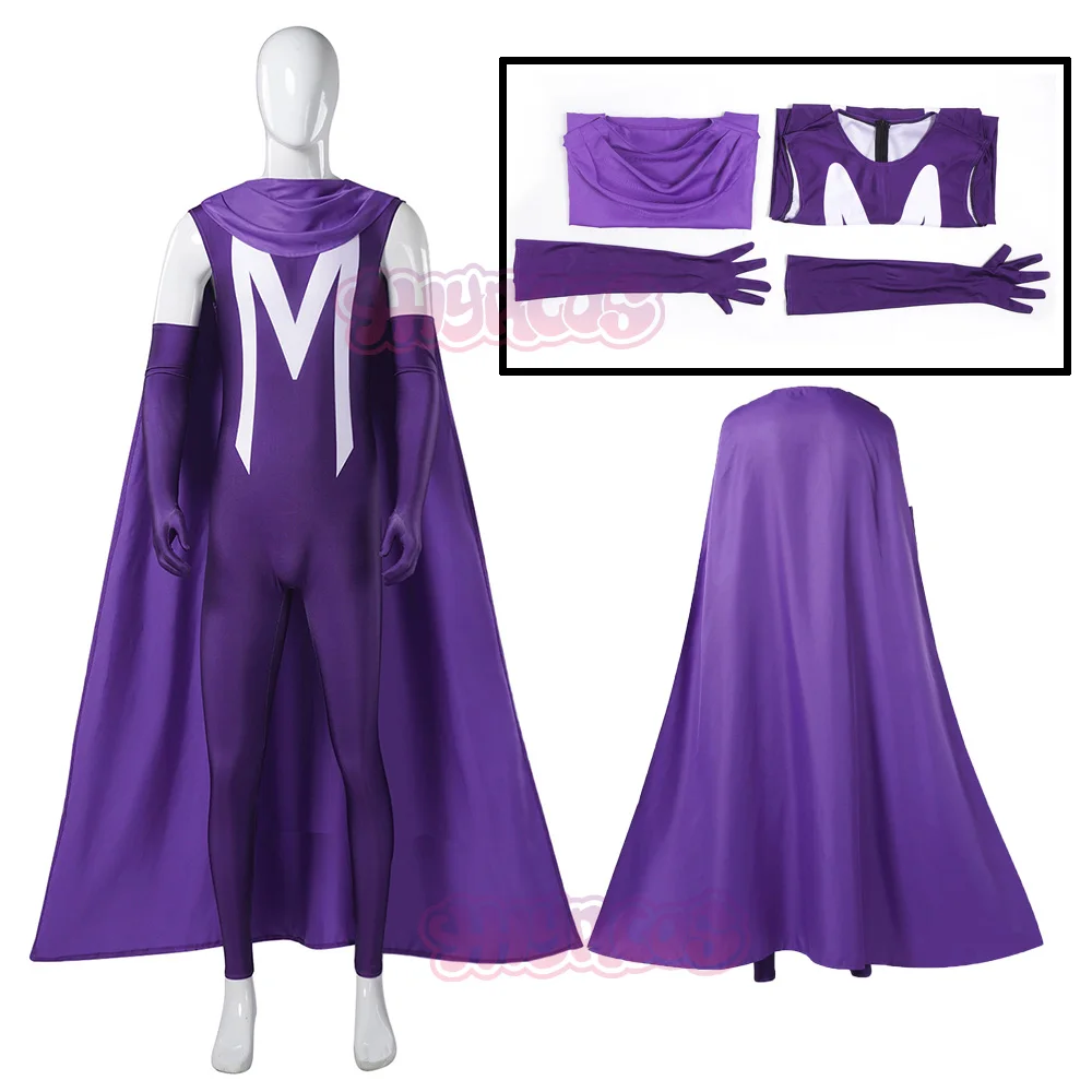 

MMagneto Косплей 97X Костюм Фантазия Костюм Маскировка Для Мужчин Женщин Взрослый Комбинезон Перчатки Хэллоуин Карнавальный Костюм Партии