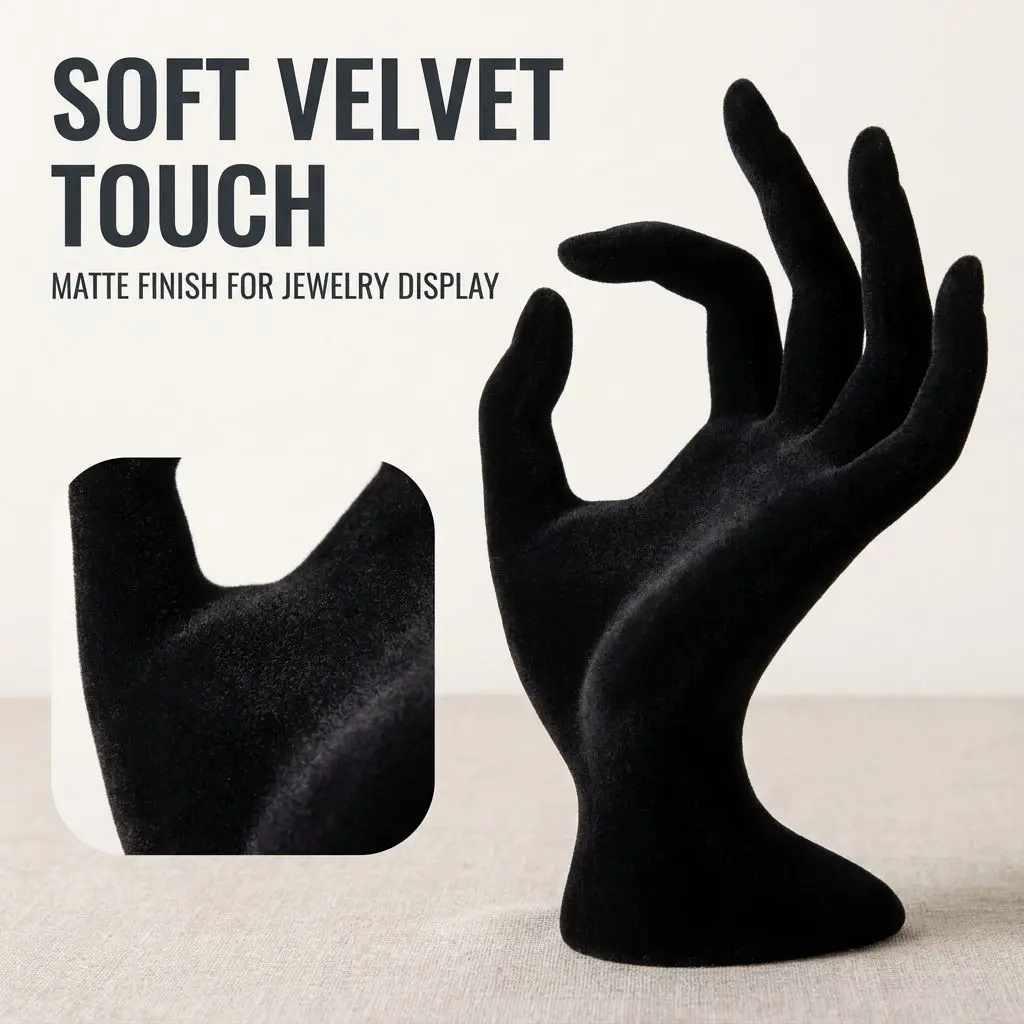 OK Shaped Hand Jewelry Display Stand Velvet Plastic Hand Model Ring Bracelet Necklace Holder Mannequin Hand Photo Shooting Props