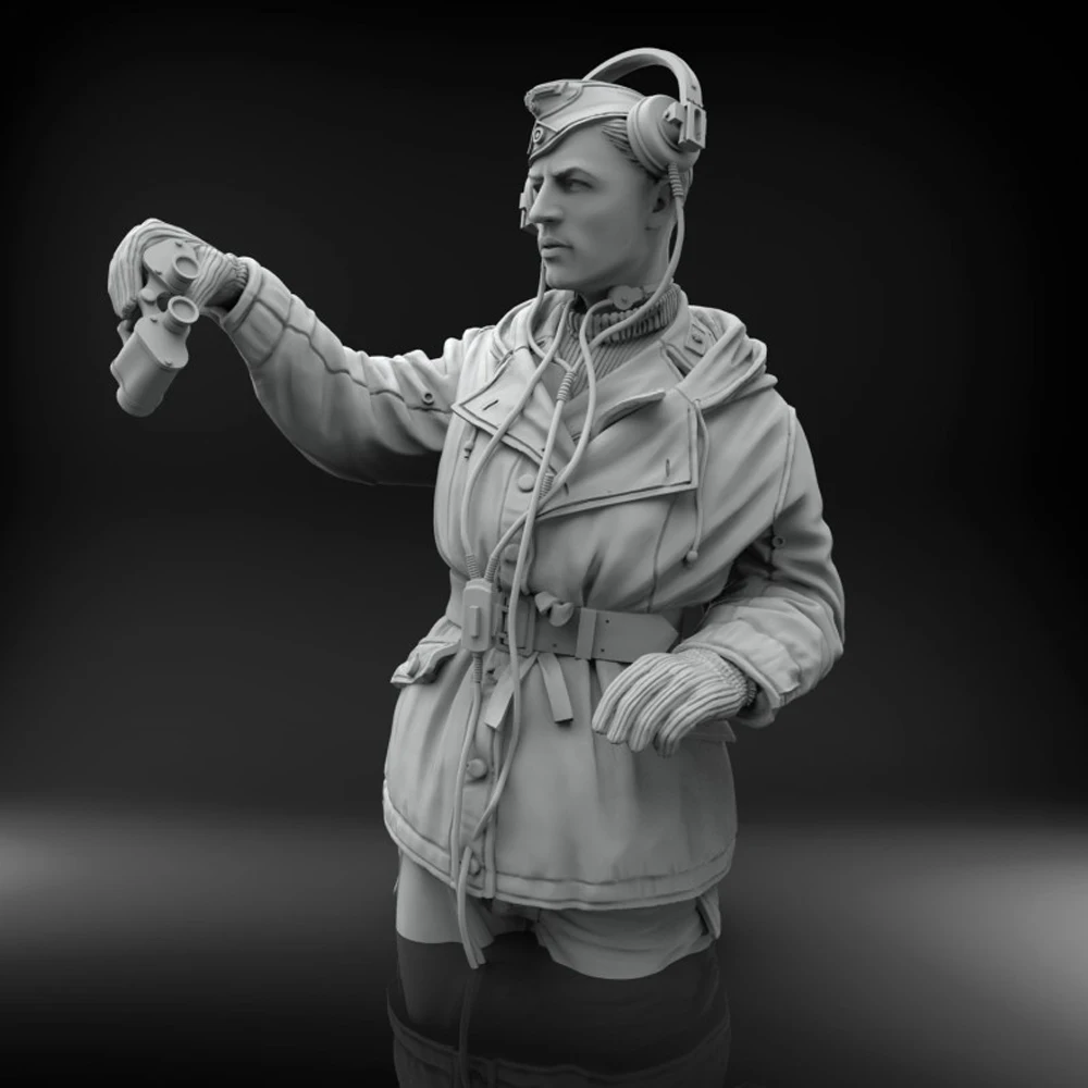 Soldado camionero 1/16 con uniforme de invierno, figura de soldado en resina, temática militar, kit sin montar y sin pintar