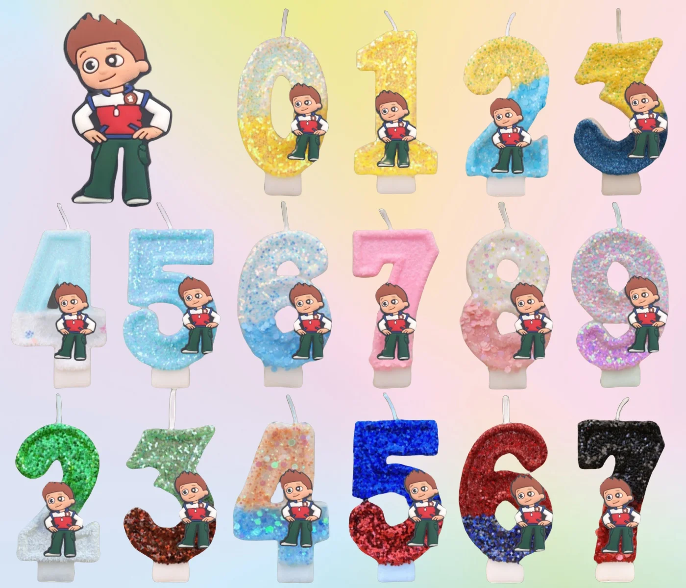 Свеча с номером «Щенячий патруль» для детей 0-9 лет, принадлежности для декора торта на день рождения, мультяшная аниме-фигурка, патруль, собачье Райдер, подарки на вечеринку