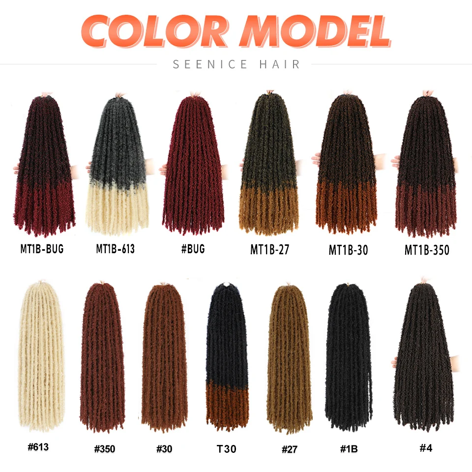 オンブル銅蝶フェイク Locs かぎ針編みヘア合成ドレッドロックヘアエクステンションソフトロックカーリー三つ編み人工毛 24 インチ