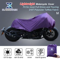 X Autohaux M L XL Cubierta de motocicleta Media cubierta ligera Protector de polvo de lluvia impermeable al aire libre para la mayoría de los vestidos completos Touring
