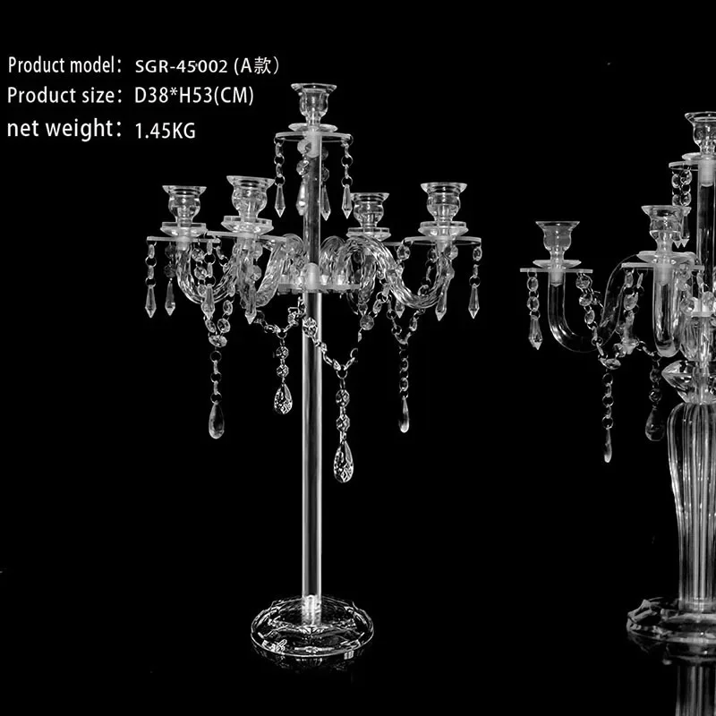 10 PCS Clear Candle Holders Acrylic Candlesticks Wedding Table Centerpiece Candelabra Pillar Stand Road Lead Party Decor