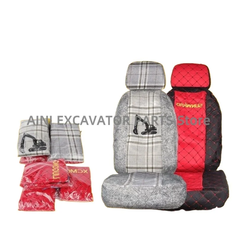 Funda de asiento gruesa de lino universal para excavadora, cuidado Hitachi Hyunai Volo Komatsu Kobelco Doosan Daewoo Sumitomo Sany Liugong