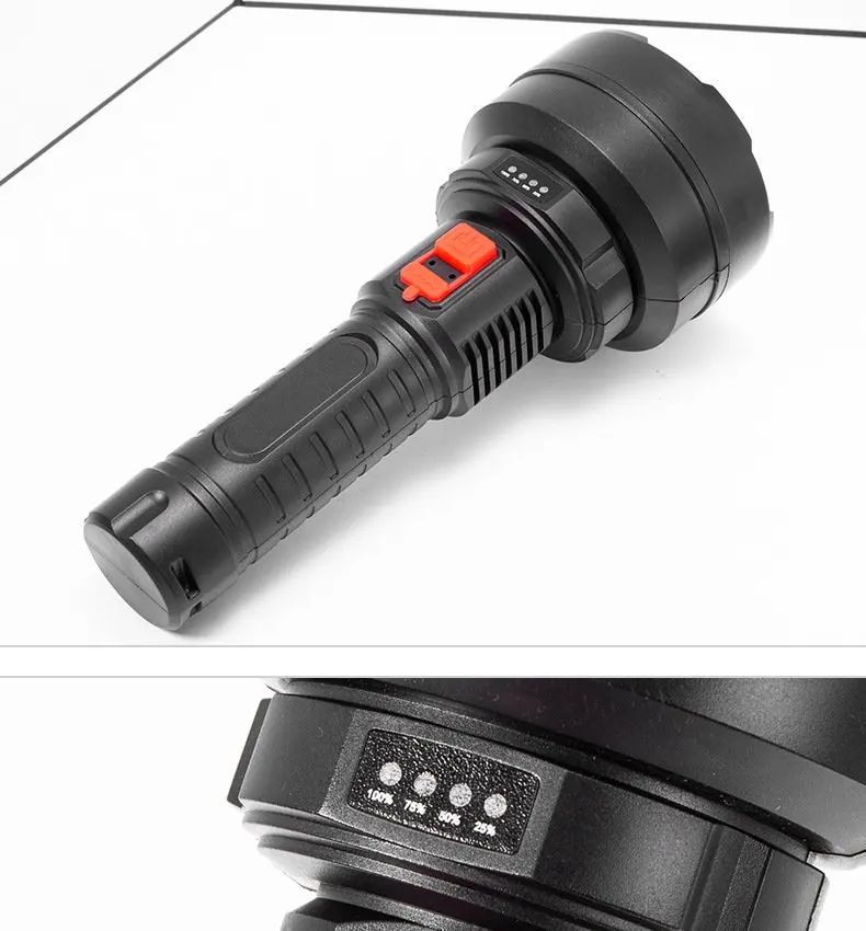 Super Bright OSL LED Flashlight 3 Modes USB Rechargeable Built-in Battery Powered Torch for Camping Hiking Fishing Hunting