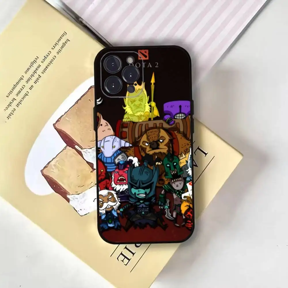 حافظة هاتف Dota 2 لهاتف iPhone16,15,14,13,12,11 Plus,Pro Max,XS,X,XR,SE,Mini,8,7,Soft Black Cover #4