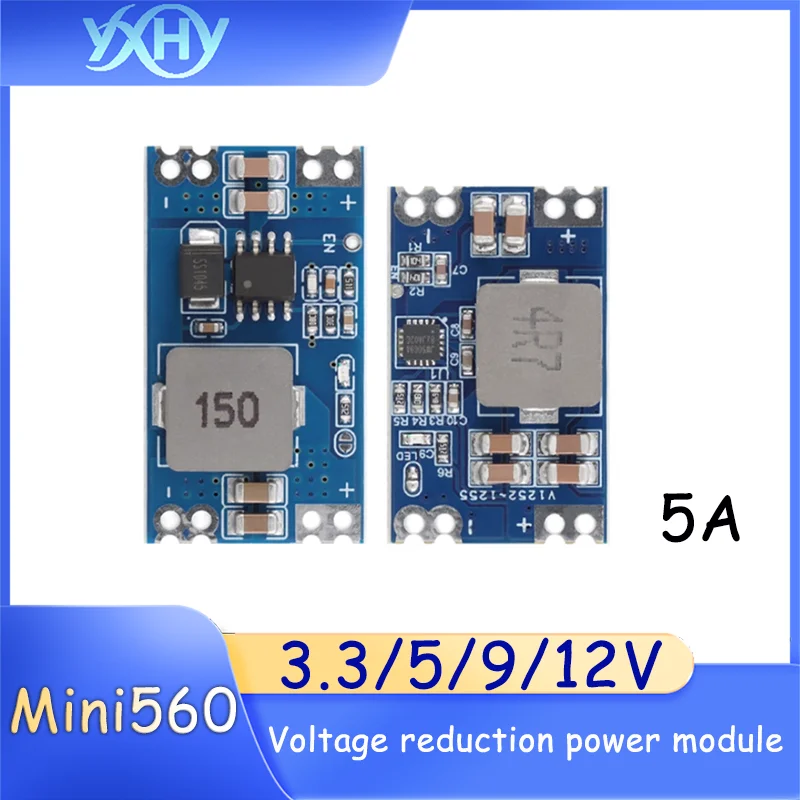 1pcs Mini560 DC-DC Voltage Reduction Power Module - 5A Voltage Stabilization Module - High-efficiency Output: 3.3V/5V/9V/12V