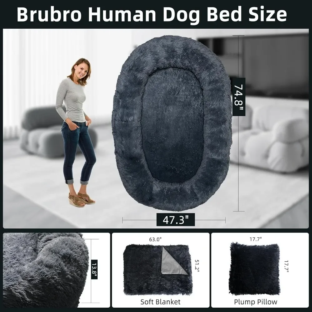 Large Human Dog Bed for Adult,74.8