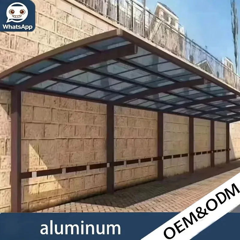 Stable Aluminum Frame Carport With Custom Polycarbonate Roof Heavy Typhoon Resistant Waterproof Sunshade For Outdoor Parking