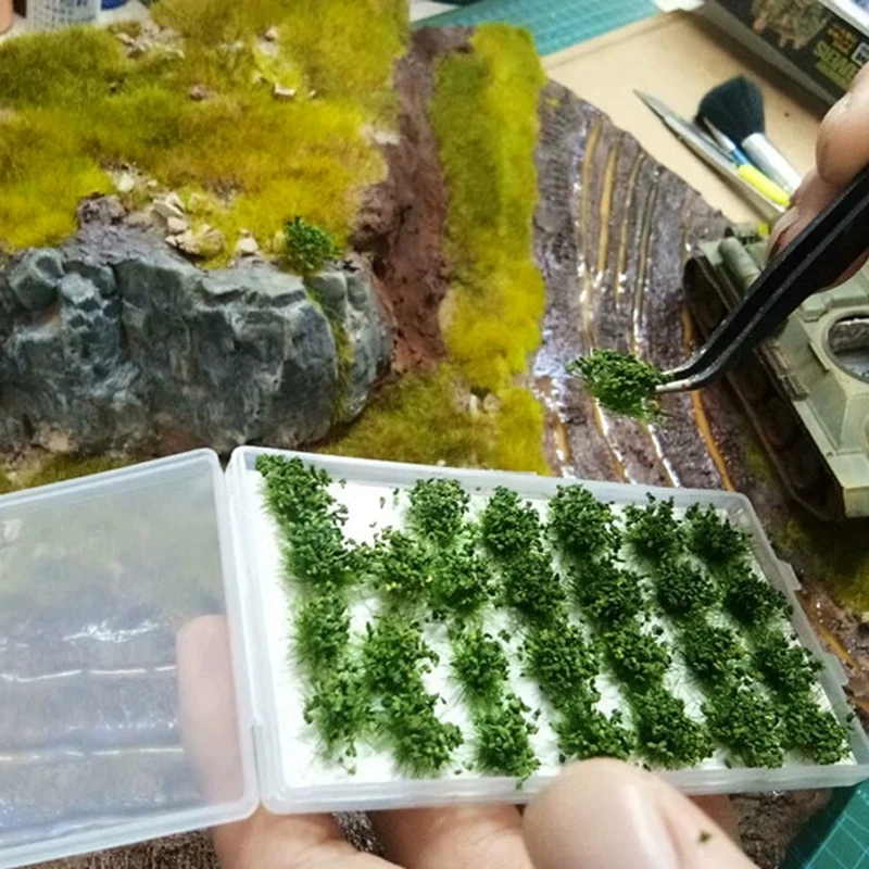 Miniaturowe krzewy Shurb Model Static Grass HO Diy Model Making Toys Scena wojskowa Układ pociągu kolejowego dla Diorama 28szt/pudełko