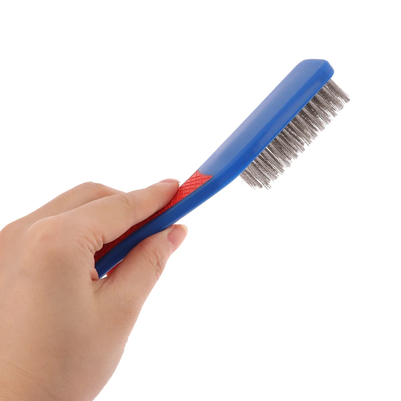 

Scratch Brushes Cleaning Metal Rust Brush Durable Stainless Steel Wire Brush Silicone Handle Red And Blue Paint Removal Tool