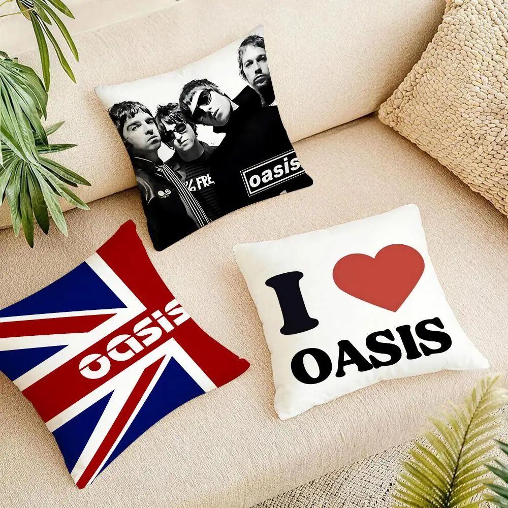 Classic Band Oasis Cushion Cover Short Plush Pillowcase, Washable Wrinkle Resistant Cover for Bedroom Gift