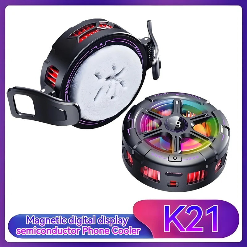 

Полупроводниковая магнитная охлаждающая подставка для мобильных устройств K21, индикатор температуры, универсальный для Android/iOS телефонного планшета, охлаждение для игр Live