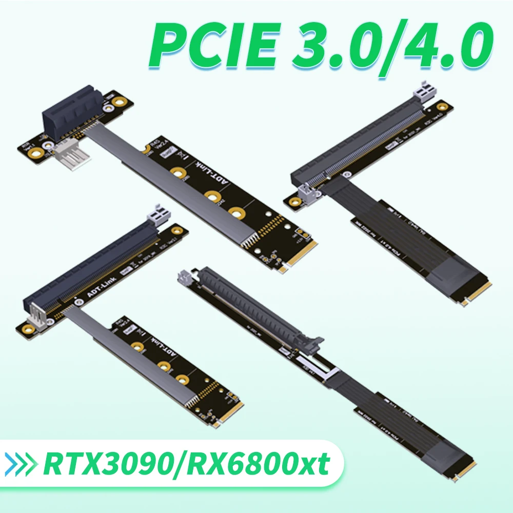 

M.2 NVMe To PCI Express X1 X16 GPU Graphics Card Extension Cable Riser PCI-e 1x 16x for BTC Mining A Card N Card Non-USB