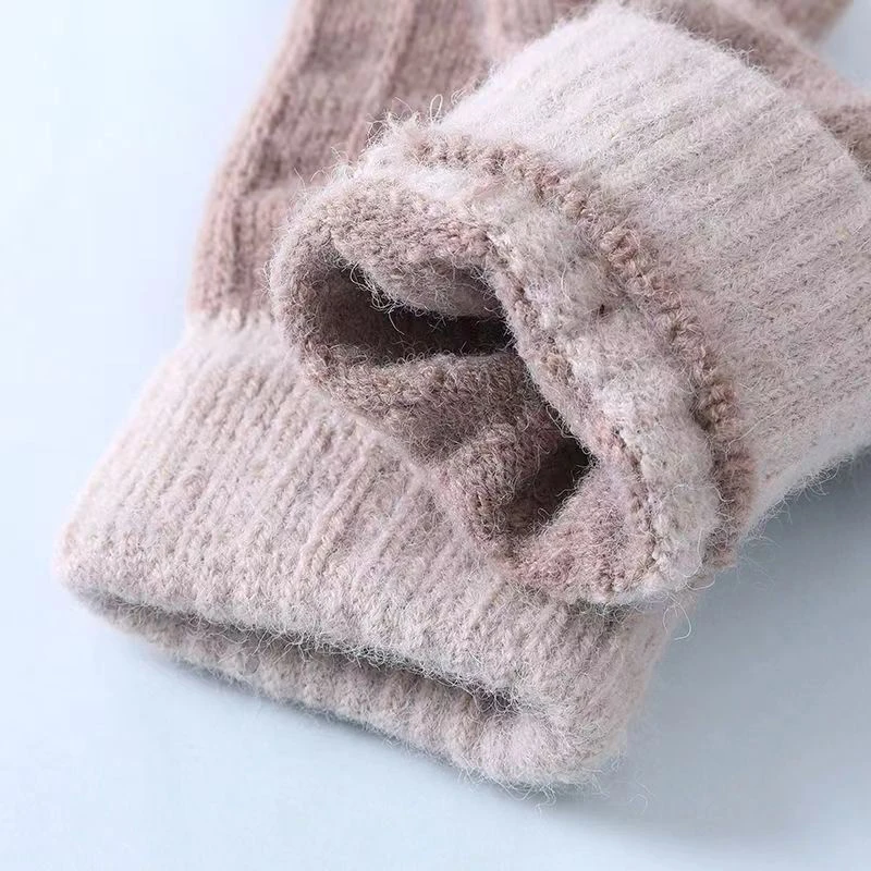 Guantes sin dedos tejidos para invierno, guantes gruesos y cálidos para pantalla táctil para hombres y mujeres, guantes cálidos de medio dedo para estudiantes