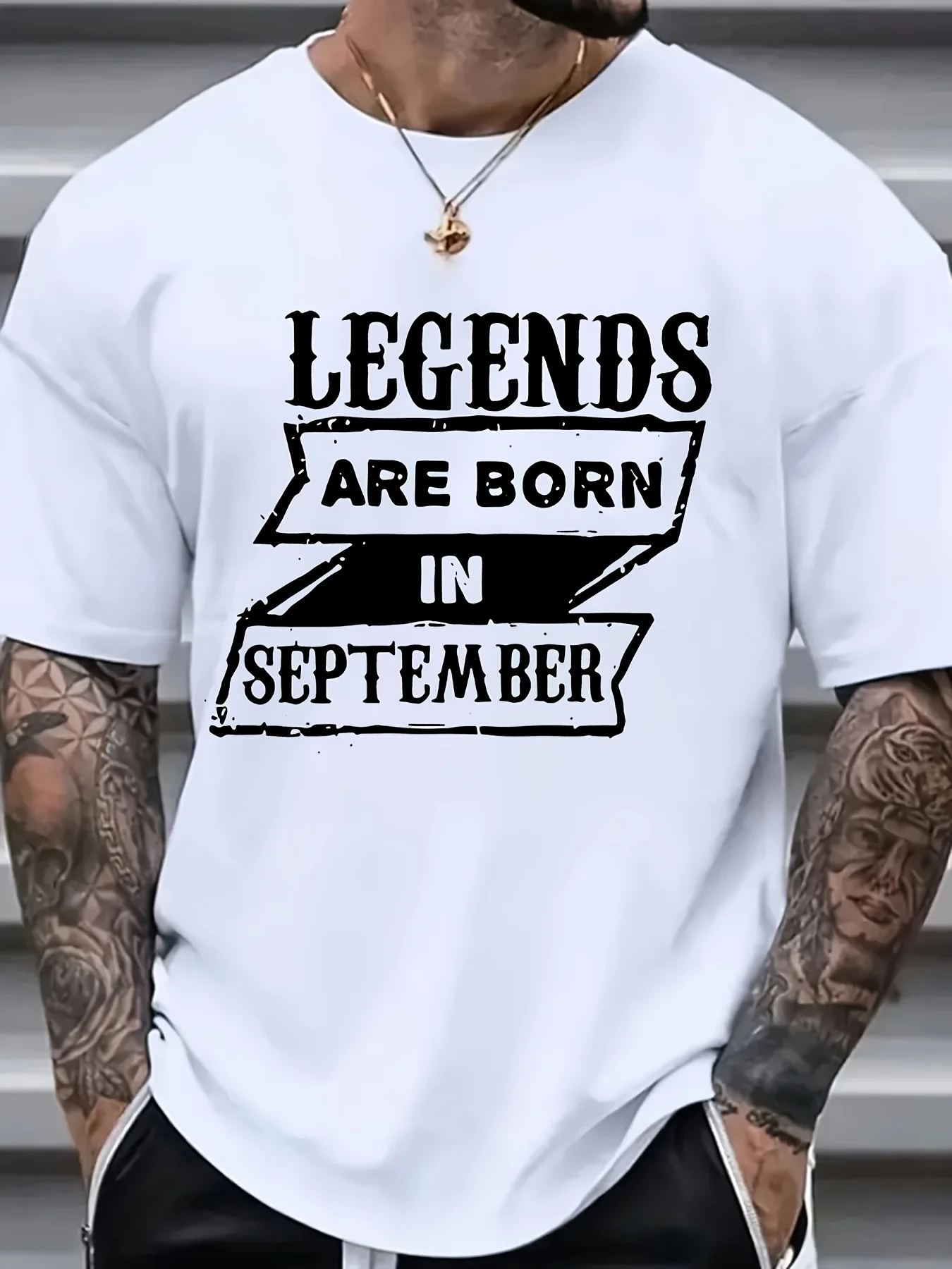 Pure Cotton Men's T-Shirt Casual Breathable Crew Neck Short Sleeve Easy Care Dry Cleanable Fit with Bold Graphic Print Ideal