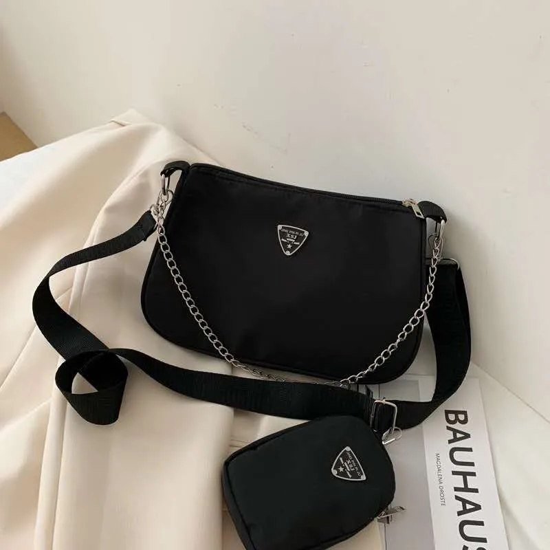 2024 Korean Style WOMEN\'S Bag New Simple Nylon Mother-in-law Bag Student Fashion Style Shoulder Bag Crossbody Bag