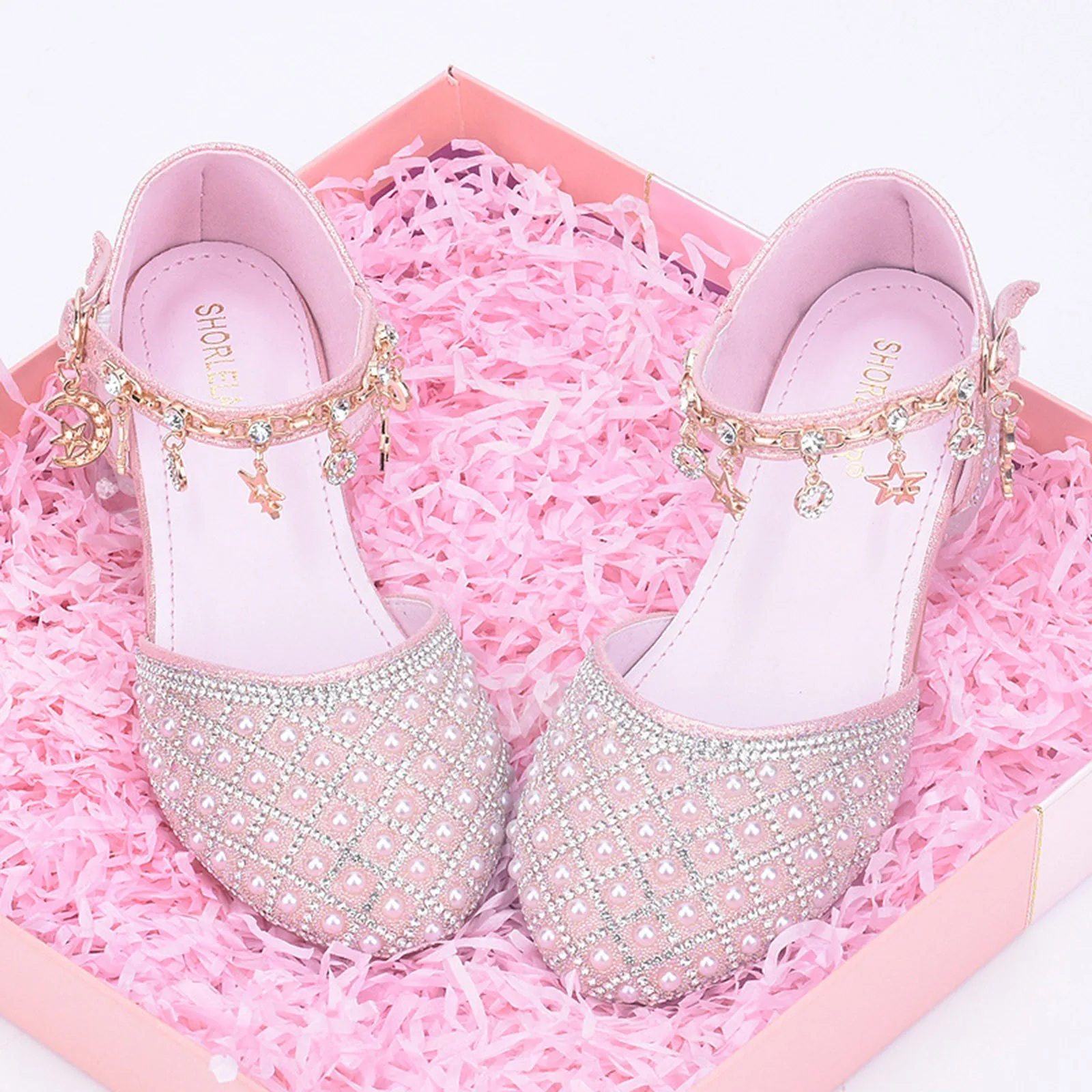 

Slide Lids Girls' Shoes Children's High Heels Dance Shoes Little Girls' Crystal Shoes Girls Size 11