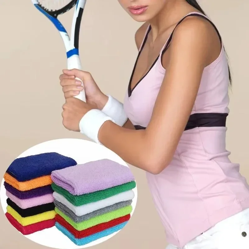 2PCS Sports Wristbands Towel Tennis Sweat Bands Wrist Guard For Basketball Volleyball Padel Fitness Sweatbands Wrist Wrap Cuff