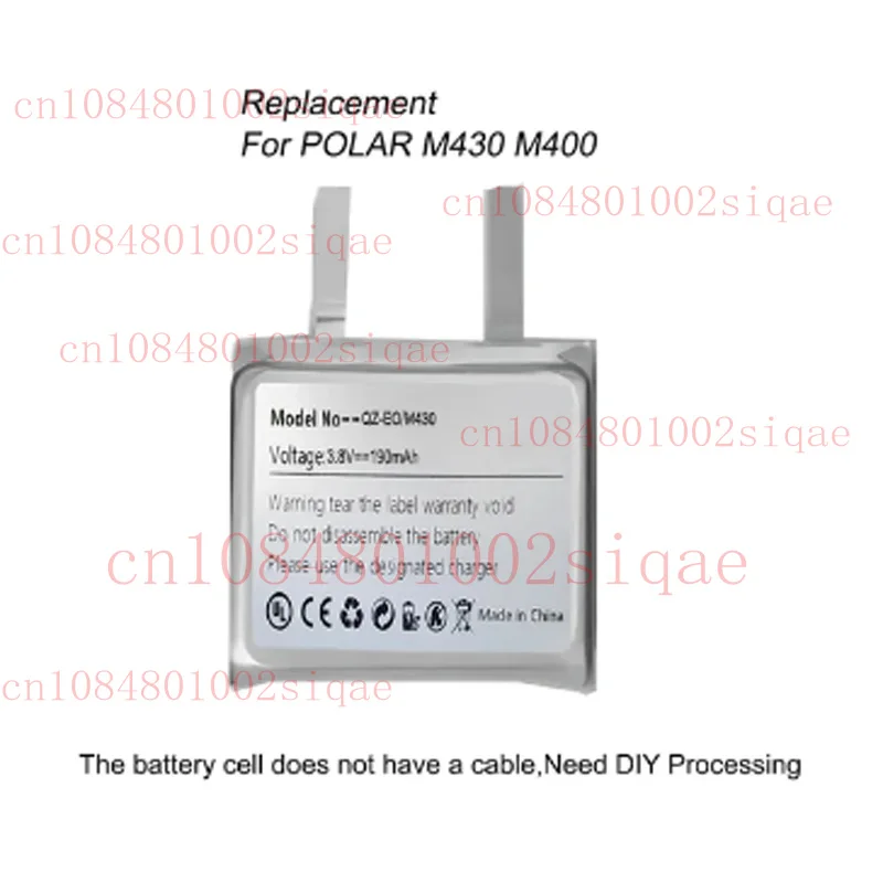 190mAh Replacement Battery EVE 352826   / HOME 322826   For Polar M400 M430 SmartWatch