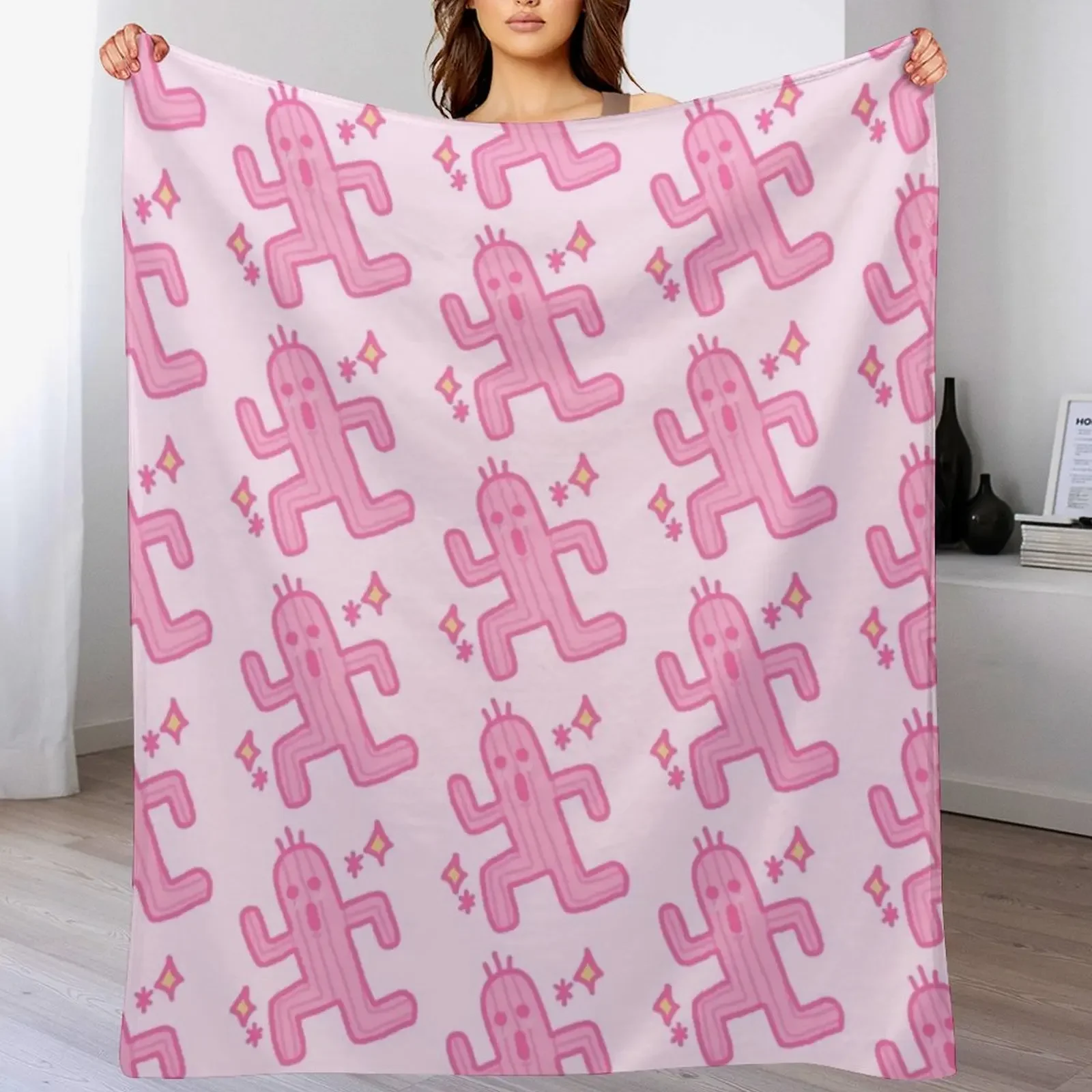 

Kawaii Cactuar Throw Blanket Soft Warm Blanket Gift for Men Women Adults