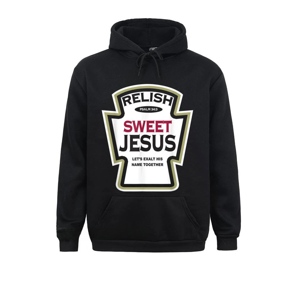 Casual Relish Sweet Jesus Funny Christian Parody Long Sleeve Autumn Hoodies Classic Hoods Men Sweatshirts Hip Hop Unisex Hoodies