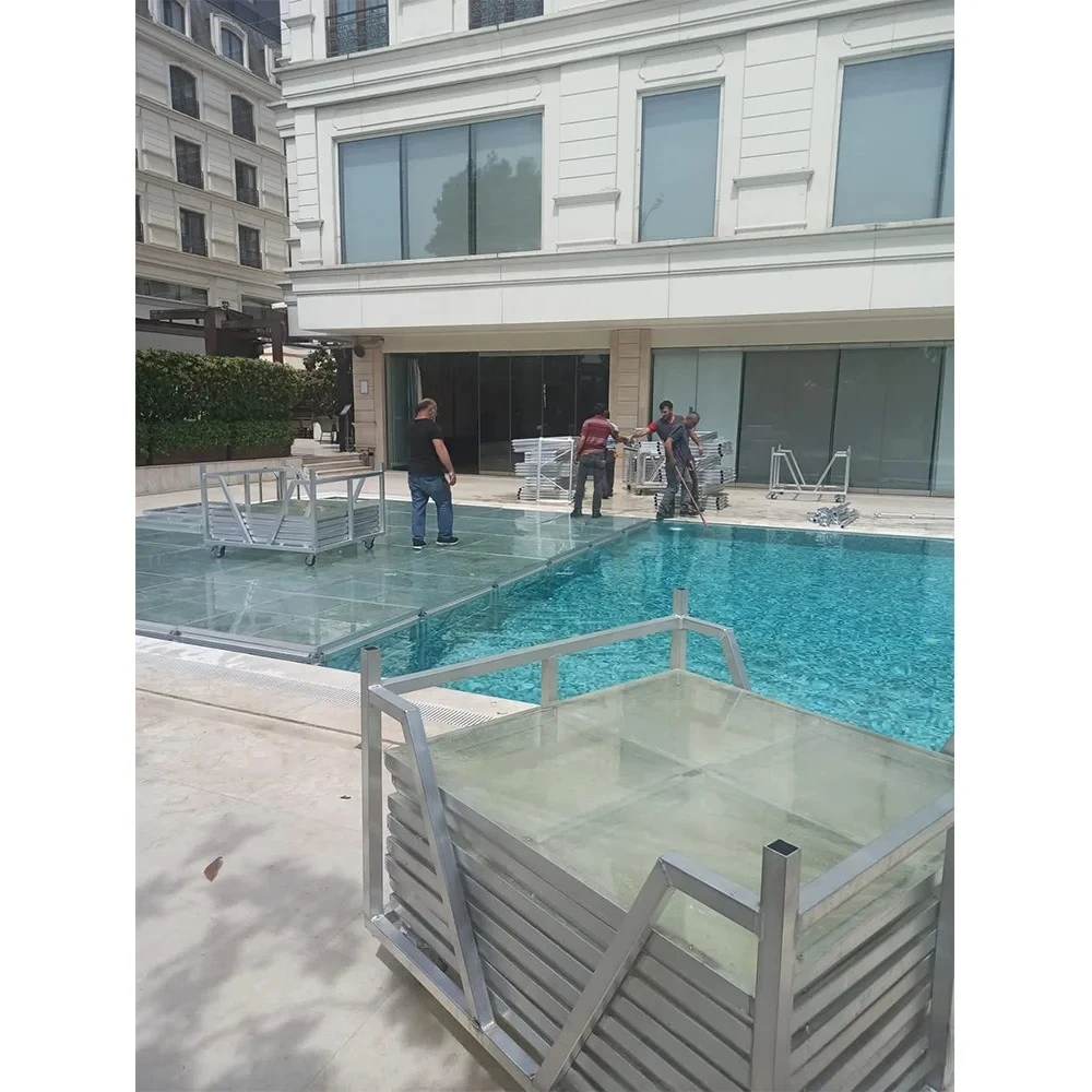 Outdoor Acrylic , Glass Assembling Wedding Swimming Pool Stage
