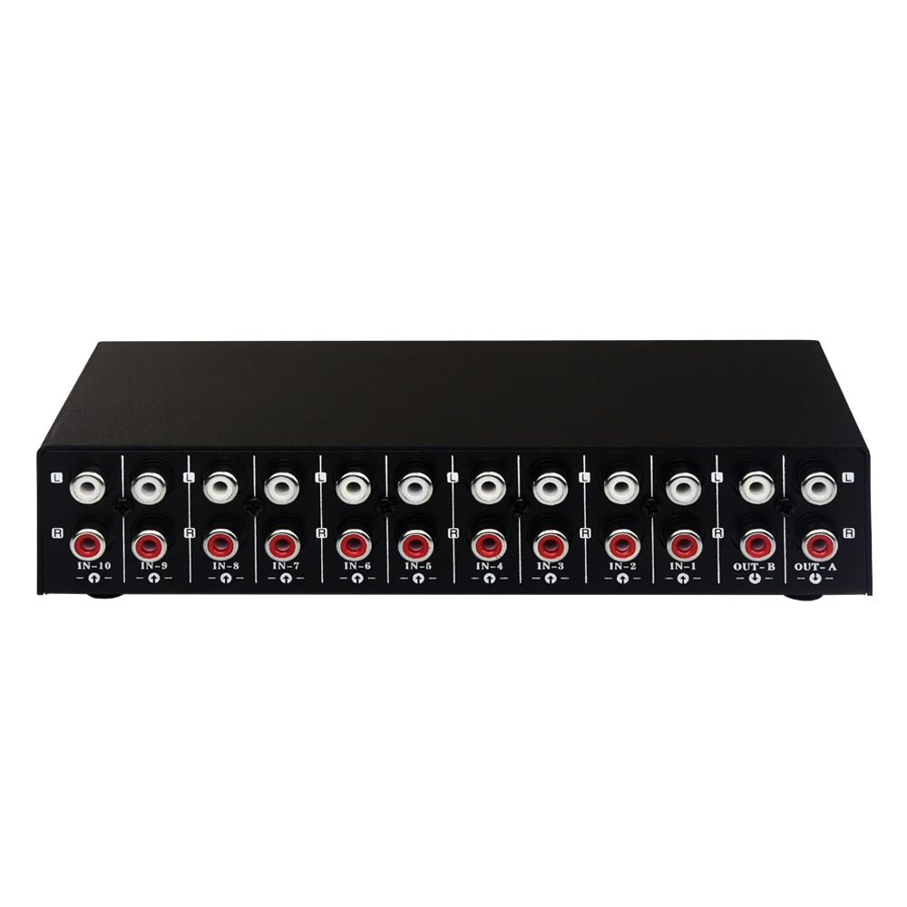10X2 Audio Signaal Selectie Switcher Luidspreker Schakelaar Bidirectionele Switching Rca Interface
