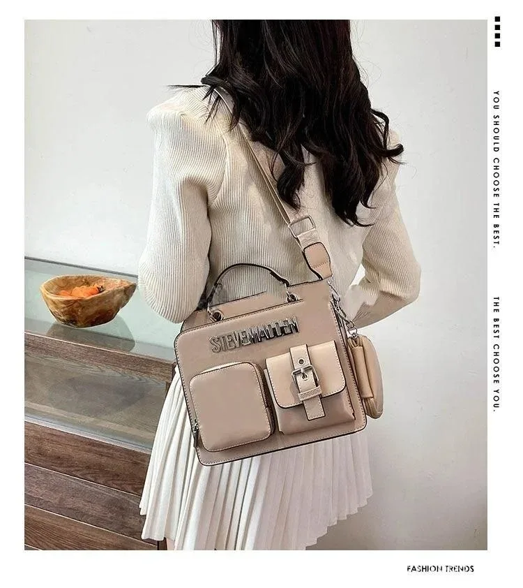 Steve Madden handbag, women's 2026 trendy retro small square bag, versatile single shoulder crossbody bag, light luxury style