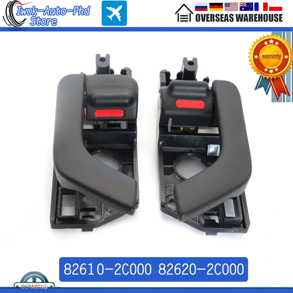 82610-2C000 82620-2C000 Left Right FL FR Car Pair Interior Inside Door Handle For For Hyundai Tiburon 2.0L 2.7L 2003-2008