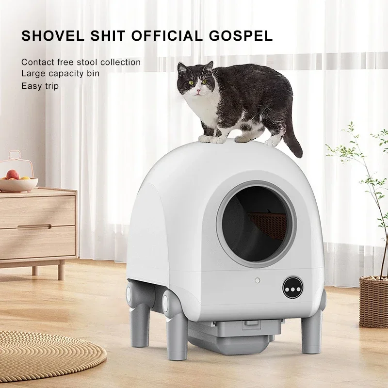 New Design Wifi Control Plastic Cat Cleaning Products Automatic Cat Toilet Smart Cat Litter Box With Exhaust System