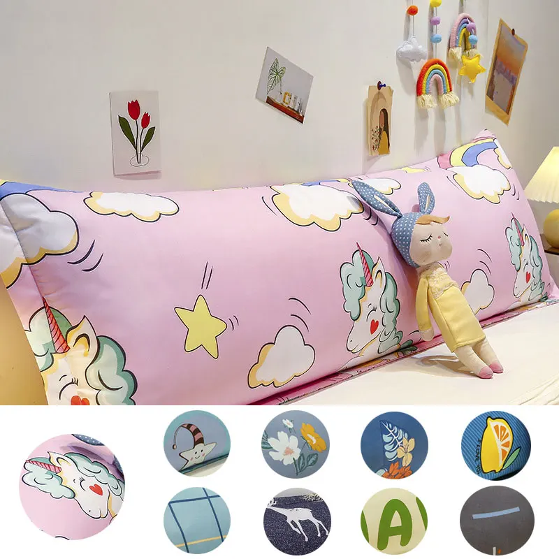 Cartoon Body Pillowcase Unicorn Pink Long Pillow Case Large Size Cushion Pillow Cover for Bed Sofa Home Decor 48x150/48x180CM