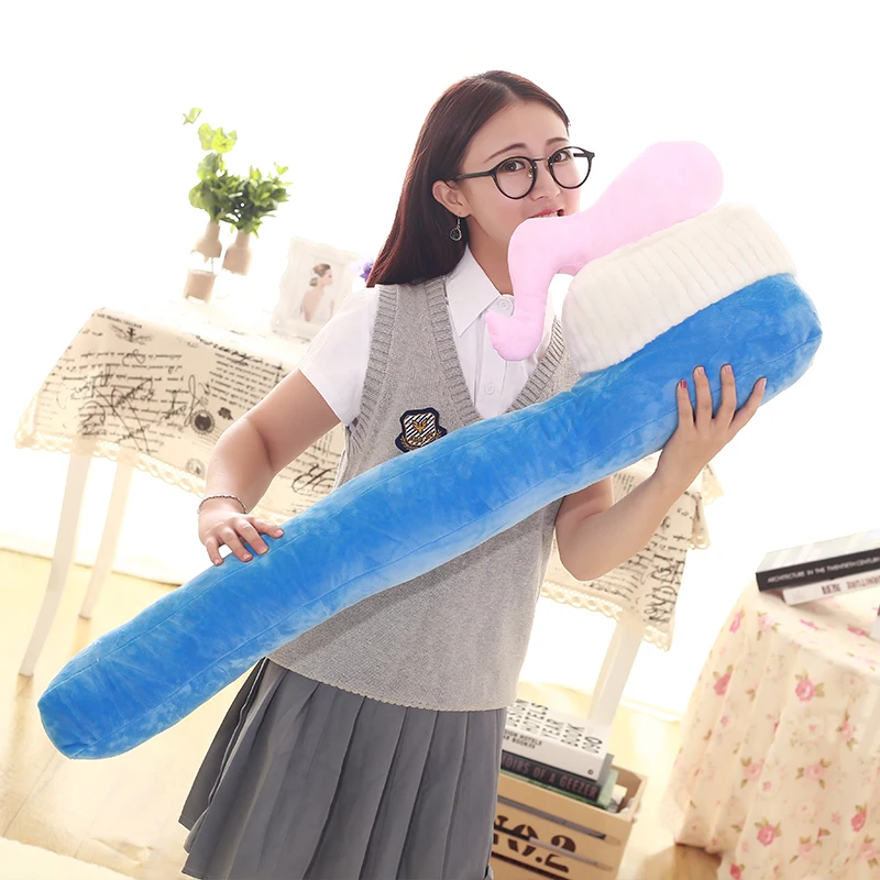 

90cm Creative Color Simulation Toothbrush Pillow Large Stuffed Plush Toy Long Pillow Sofa Cushion Children's Christmas Gift