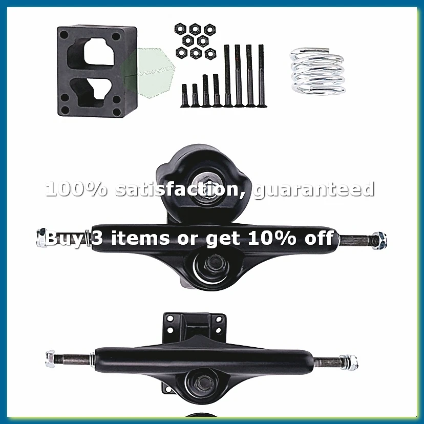 6.25Inch Surf Skate Truck Aluminium Alloy Land Surfskate Board Truck Part Supply Rotatable Spring Bracket,Black-FABY