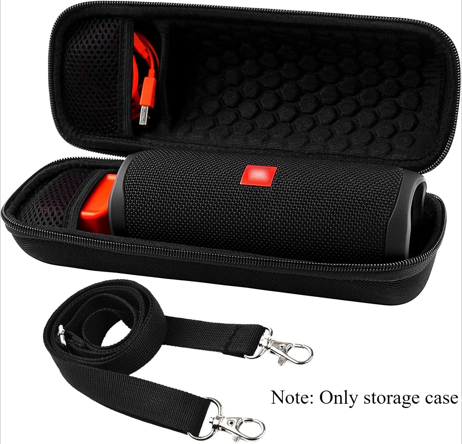 

（CASE ONLY) Portable Bluetooth Speaker Case for JBL FLIP 6 / 5 / 4, Hard Travel Storage Holder with Adjustable Shoulder Strap