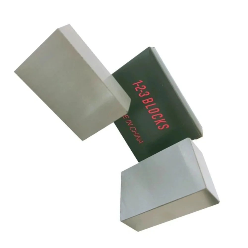 2pcs Solid Gauge Blocks 1-2-3 No Hole Blocks Matched Pair Hardened Steel Solid Gauge Blocks For CNC Tools Accessories