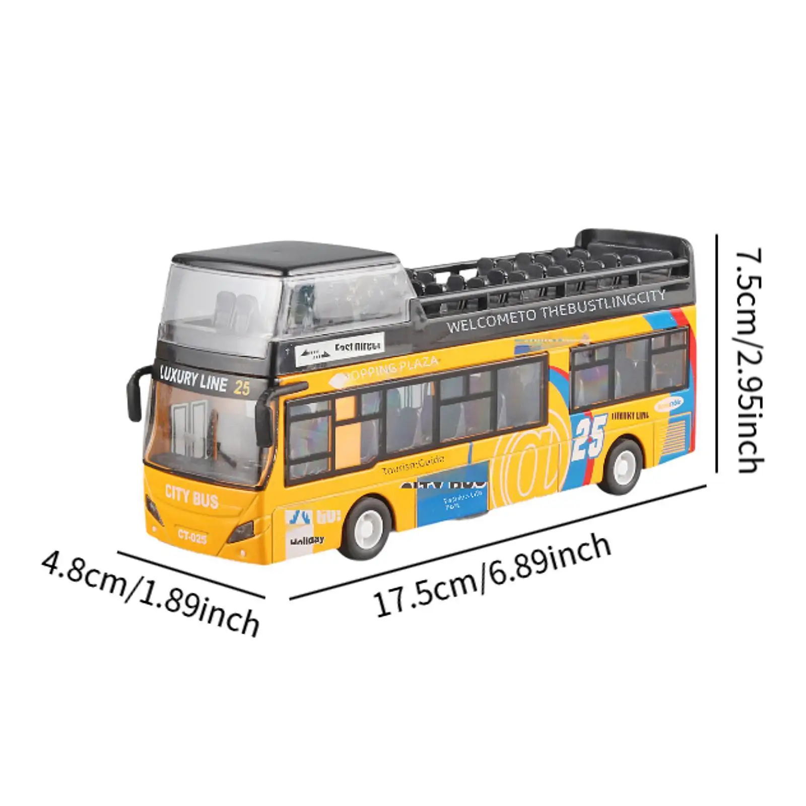 Doppeldecker-Bus, Spielzeug, Modellauto, Fahrzeugtüren, offene Simulation, zurückziehbar, mit Lichtern und Geräuschen, als Geschenk für Kinder zum Geburtstag