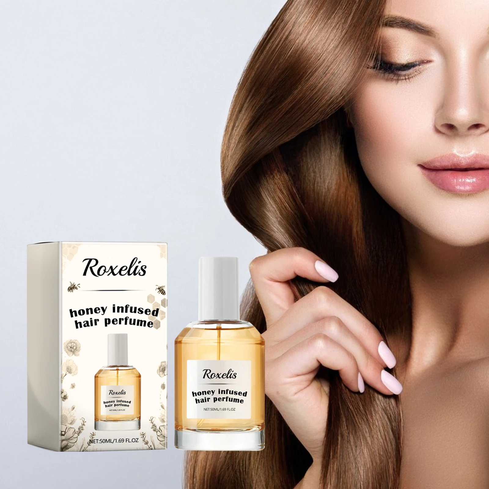 Roxelis Honey Hair Care Perfume Hair Care Fragrance Nourish and Repair Dry and Coarse Hair Moisturizing Perfume 1.69 oz